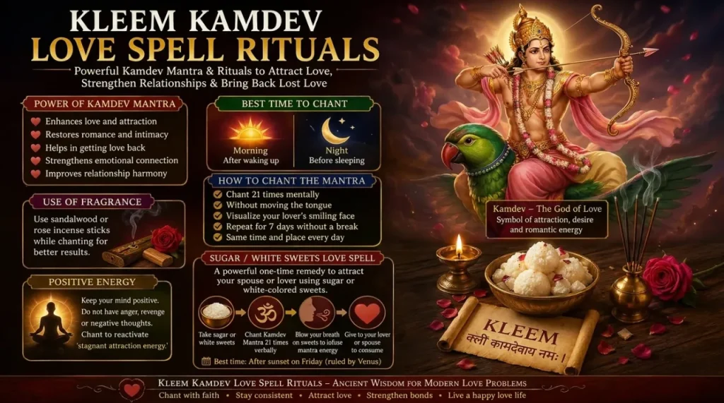 Kleem Kamdev love spell rituals for love attraction and relationship healing